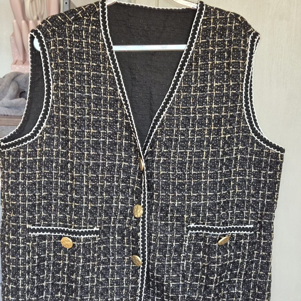 Tweeds Black and White Tweed Vest